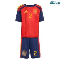 Camiseta Carvajal 2 España Local 2026 Rojo/Azul Niño Kit