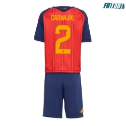 Camiseta Carvajal 2 España Local 2026 Rojo/Azul Niño Kit