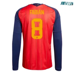Camiseta Fabián 8 España Local 2026 ML Rojo/Azul