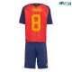 Camiseta Fabián 8 España Local 2026 Rojo/Azul Niño Kit
