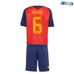 Camiseta Merino 6 España Local 2026 Rojo/Azul Niño Kit