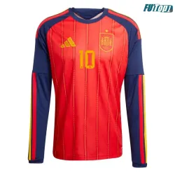 Camiseta Olmo 10 España Local 2026 ML Rojo/Azul