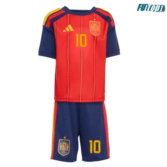 Camiseta Olmo 10 España Local 2026 Rojo/Azul Niño Kit