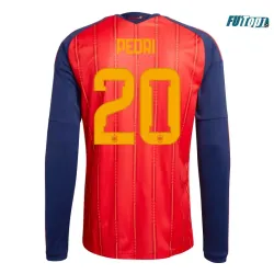 Camiseta Pedri 20 España Local 2026 ML Rojo/Azul