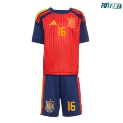 Camiseta Rodrigo 16 España Local 2026 Rojo/Azul Niño Kit