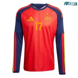 Camiseta Williams Jr 17 España Local 2026 ML Rojo/Azul