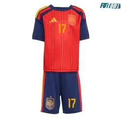 Camiseta Williams Jr 17 España Local 2026 Rojo/Azul Niño Kit