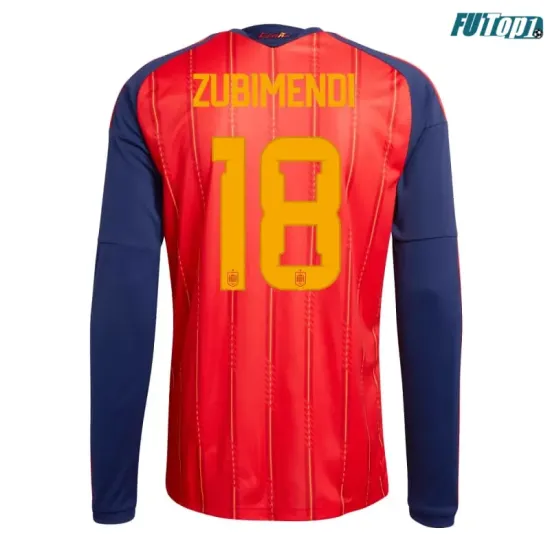 Camiseta Zubimendi 18 España Local 2026 ML Rojo/Azul