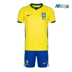 Camiseta Brasil Local Mundial 2026 Amarillo Niño Kit