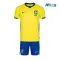 Camiseta Brasil Local Mundial 2026 Amarillo Niño Kit