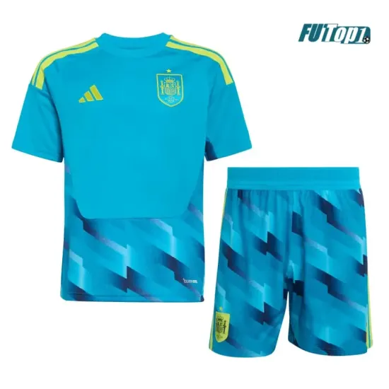 Camiseta de Portero España Local Mundial 2026 Azul Niño Kit