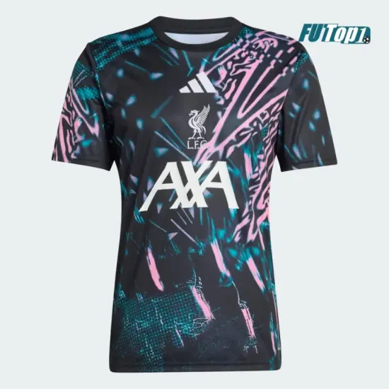 Camiseta Liverpool 2025/2026 Pre-Match Negro/Rosa/Azul