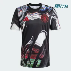 Camiseta Manchester United 2025/2026 Pre-Match Negro con Estampado