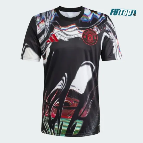 Camiseta Manchester United 2025/2026 Pre-Match Negro con Estampado
