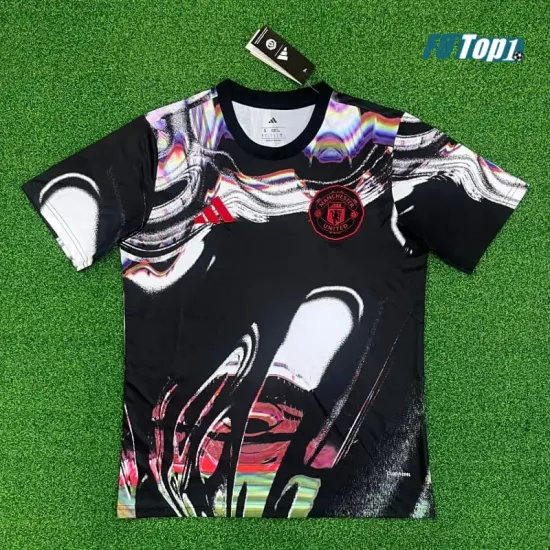 Camiseta Manchester United 2025/2026 Pre-Match Negro con Estampado