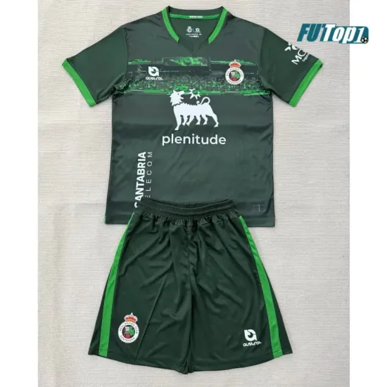 Camiseta Racing de Santander Visitante 2025/2026 Verde Niño Kit