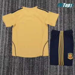 Camiseta España Visitante Retro 2008 Amarillo Niño Kit
