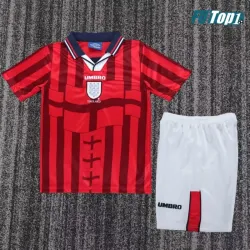 Camiseta Inglaterra Visitante Retro 1998 Rojo/Azul Niño Kit