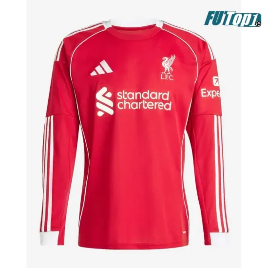 Camiseta Liverpool Local 2025/2026 ML Rojo