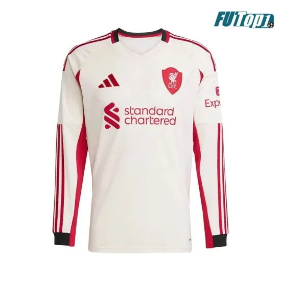 Camiseta Liverpool Visitante 2025/2026 ML Blanco