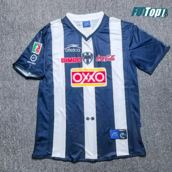 Camiseta Monterrey Local Retro 2000/2001 Azul Marino/Blanco