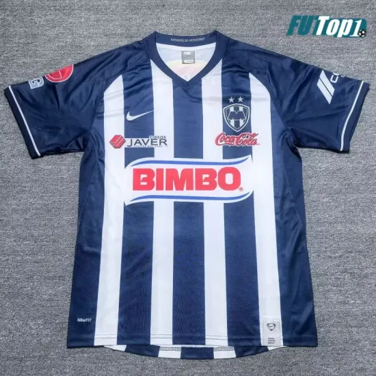 Camiseta Monterrey Local Retro 2008 Azul Marino/Blanco