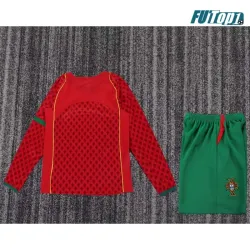 Camiseta Portugal Local Retro 2004 ML Rojo/Verde Niño Kit