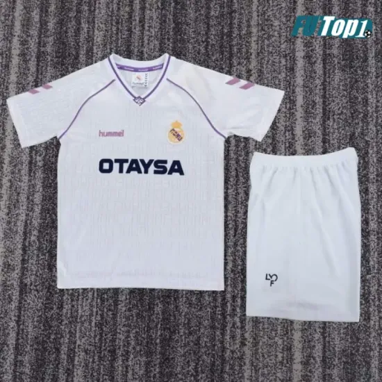 Camiseta Real Madrid Local Retro 1990/1992 Blanco Niño Kit
