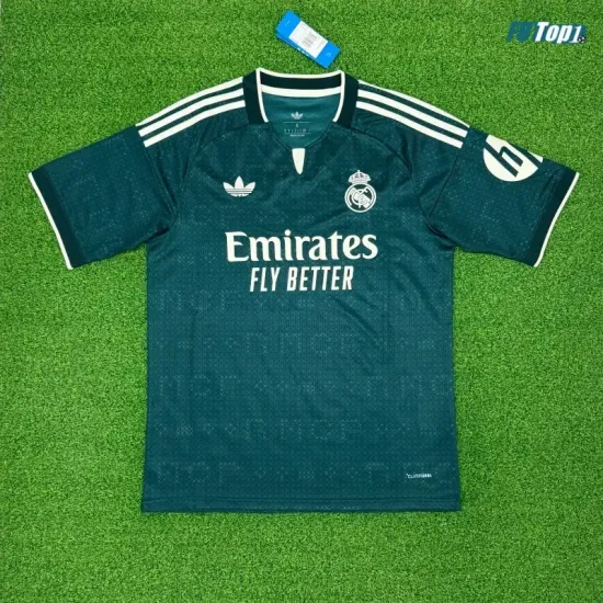 Camiseta Real Madrid Visitante 2026/2027 Verde Oscuro con Parche HP