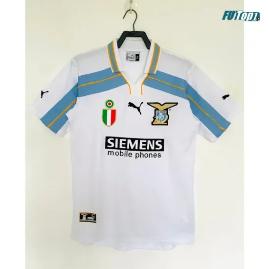 Camiseta Lazio Visitante 2000/2001 Blanco/Azul Retro