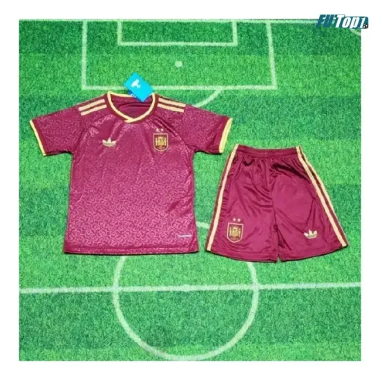 Camiseta España Mundial 2026 Edición Especial Rojo 2 Estrellas Niño Kit