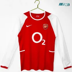 Camiseta Arsenal Local 2002/04 ML Rojo/Blanco Retro