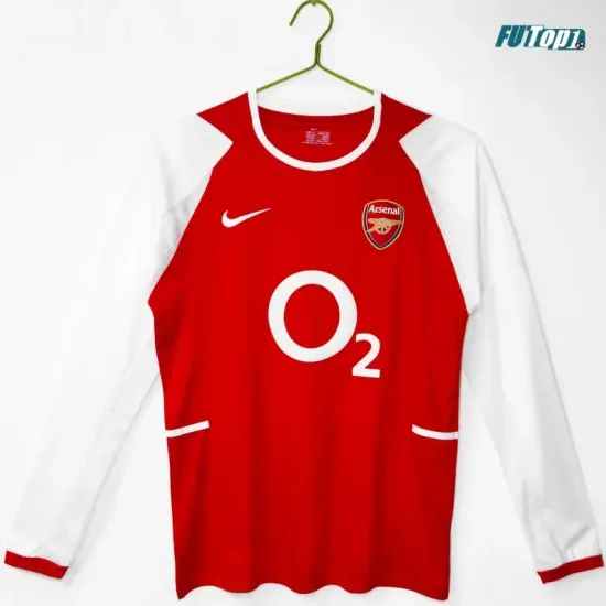 Camiseta Arsenal Local 2002/04 ML Rojo/Blanco Retro