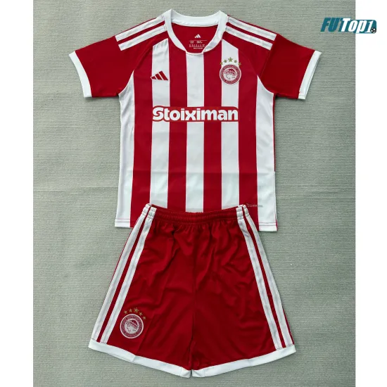 Camiseta Olympiakos Local 2026/2027 Rojo/Blanco Niño Kit