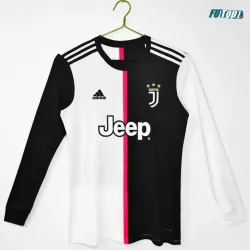 Camiseta Juventus Local 2019/20 ML Negro/Blanco Retro