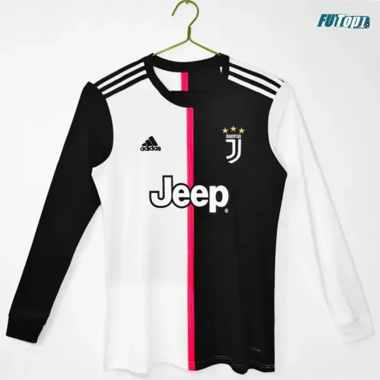 Camiseta Juventus Local 2019/20 ML Negro/Blanco Retro