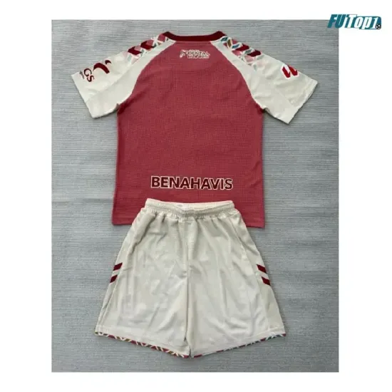 Camiseta Málaga CF Visitante 2026/2027 Rosa Niño Kit con Parche La Liga