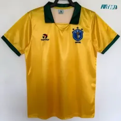 Camiseta Brasil Local 1988 Amarillo/Verde Retro