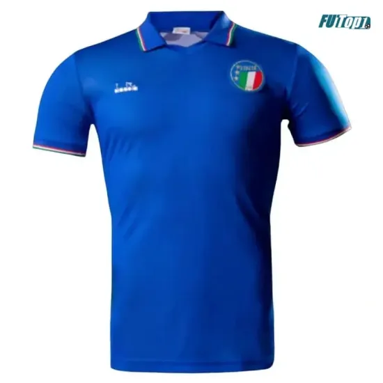 Camiseta Italia Local 1990 Azul Retro