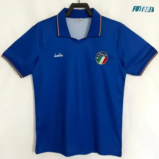 Camiseta Italia Local 1990 Azul Retro