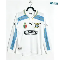 Camiseta Lazio Visitante 2000/2001 ML Blanco/Azul Retro