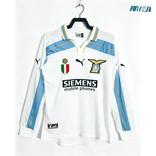 Camiseta Lazio Visitante 2000/2001 ML Blanco/Azul Retro