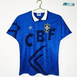 Camiseta Brasil Visitante 1992 Azul Retro