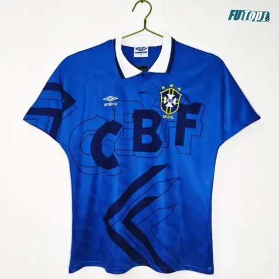 Camiseta Brasil Visitante 1992 Azul Retro