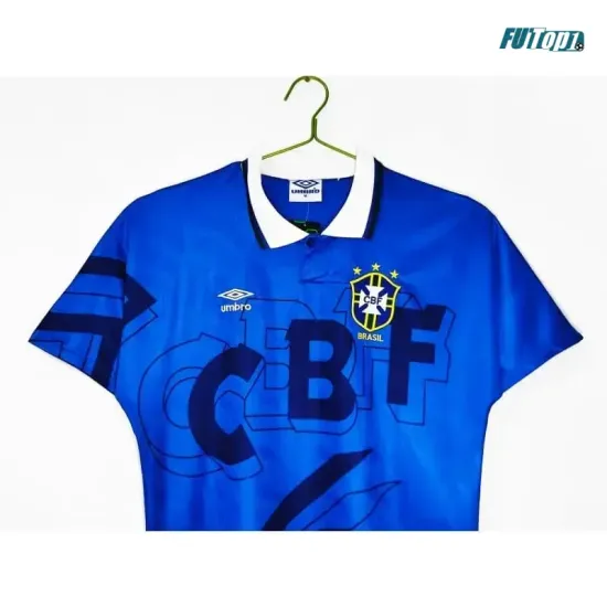 Camiseta Brasil Visitante 1992 Azul Retro