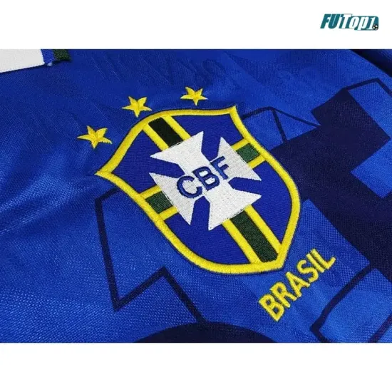 Camiseta Brasil Visitante 1992 Azul Retro