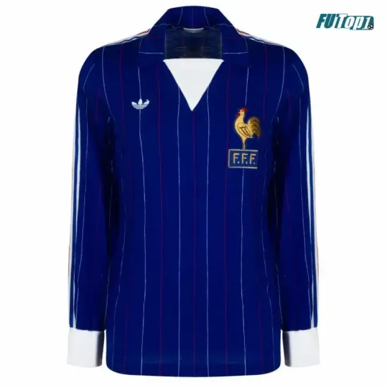 Camiseta Francia Local 1980/82 ML Azul Retro