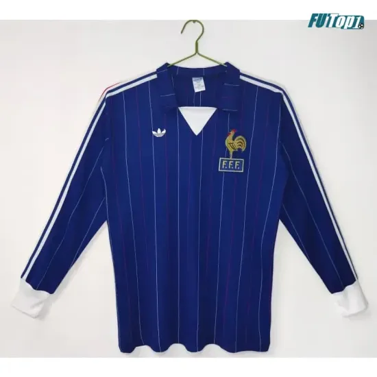Camiseta Francia Local 1980/82 ML Azul Retro