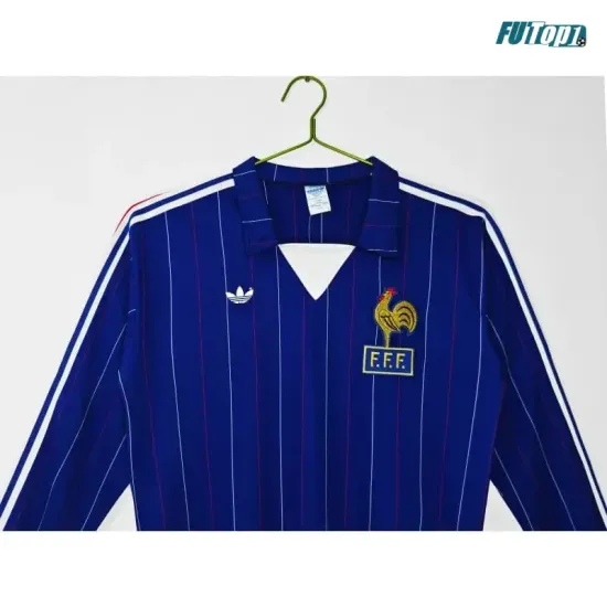 Camiseta Francia Local 1980/82 ML Azul Retro