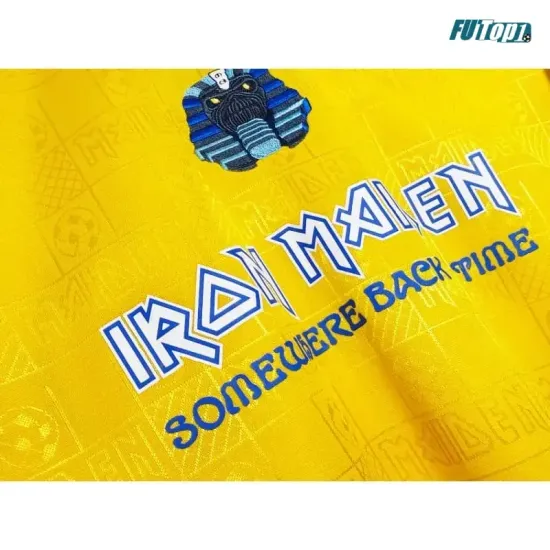 Camiseta West Ham United x Iron Maiden 2008/09 Amarillo Retro
